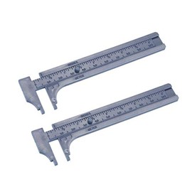 sourcing map Vernier Caliper 10cm 4 Inch Metric Mini Double Scale Plastic Ruler Measuring Tool 2pcs