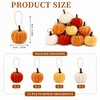 12 PCS Mini Pumpkins Decorations, Autumn Hanging Ornaments, Knitted Pumpkin