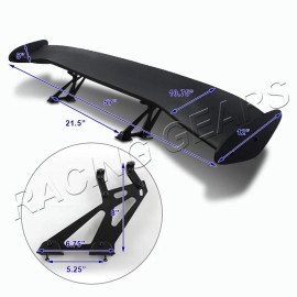 Racing_Gear UNIVERSAL 57" WING DRAGON-2 STYLE BLACK ABS GT TRUNK ADJUSTABLE SPOILER WING