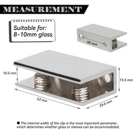 WANXIANG Glass Shelf Brackets Wall-Mounted Glass Shelf Holder Polished Chrome for 3/8 Inch