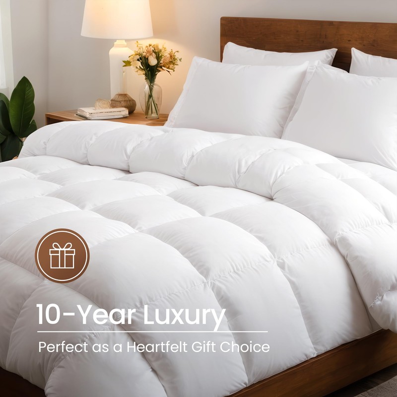Down Feather Comforter California King Size Luxurious Duvet Insert All