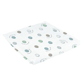 Faith Works Faithworks Smiley Face Newborn Infant Baby White Grey Brown Swaddle Receiving Nursery Blanket 45 Inch Jesus Luv Me