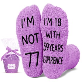 HAPPYPOP 77th Birthday Gift Ideas - Socks for 77 Year Old Lady, Best Gifts for Older Women over 77