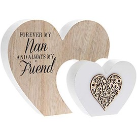 The Leonardo Collection LP43427 Plaque | Double Heart Nan Sentiments | 1 Piece-22x3x16 cm Accessory, Multicolored
