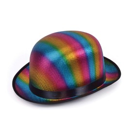Bristol Novelty BH714 Bowler Rainbow Coloured hat, Men, Women, Multicolour