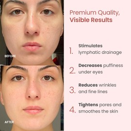 PLANTIFIQUE PLANTIFIQUE Face Roller and Gua Sha Rose Quartz Certified | Gifts | Guasha Tool for Face | Jawline Shaper | Your Skin Care Routine