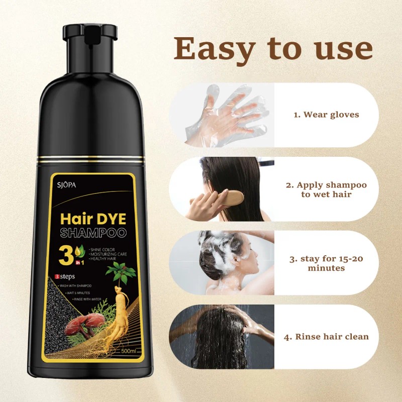 Mopoyat Shampoo Tinte Instantáneo Cubre Canas Natural