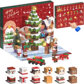 2025 Christmas Advent Calendar Magnetic Building Blocks Set, 24 Days Holiday Countdown Calendar Magnetic Christmas Trees Bricks Building Toys Kit, Creative Xmas Gifts for Adults Teens Kids (A1)