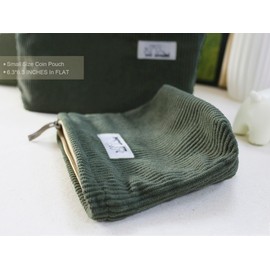 HAPPYHEIDI Makeup Bag Set 3 Cosmetic Toiletry Organizer Zipper Pouch for Purse Tote, Women Girls Gift, Large Medium Small, Sage Green Corduroy Set of 3, Large Medium Small, Set of 3 Makeup Bag Travel