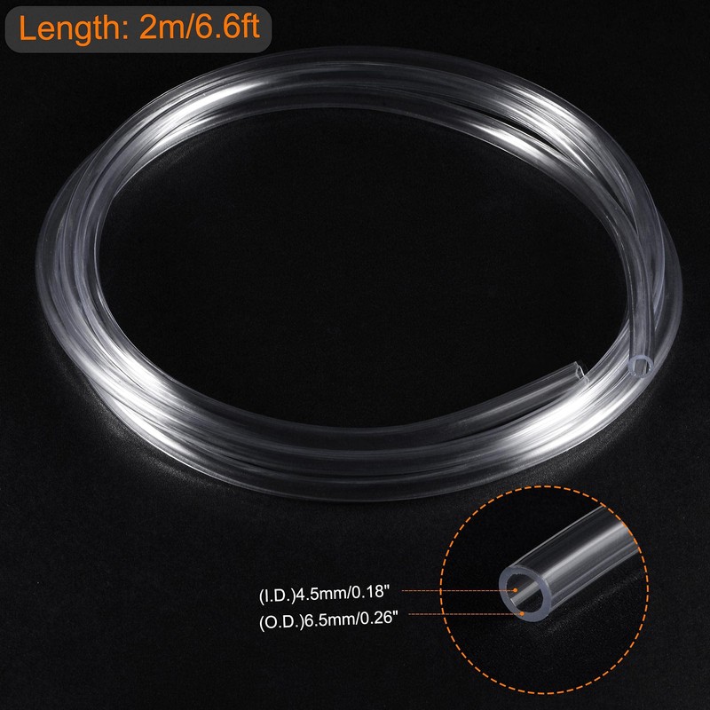 sourcing map PVC Vinyl Tube 4.5 mm ID 6.5 mm