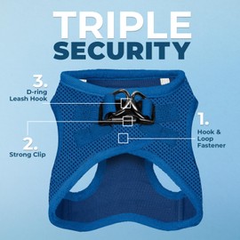 Voyager Step-in Air Cat Harness - All Weather Mesh Step in Vest Harness for Small and Medium Cats by Best Pet Supplies - Set (Royal Blue), XXS