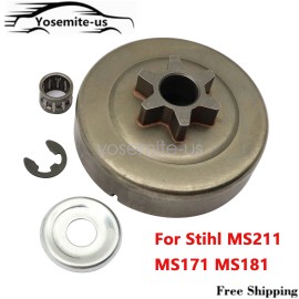 For STIHL Fits Stihl MS171 MS181 MS211 Chainsaw 3/8"-6T Spur Clutch Drum Sprocket Kit New