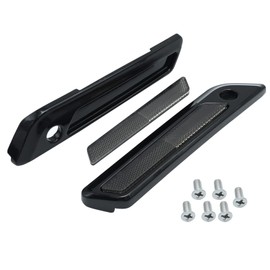 laffoonparts Black Saddlebag Outer Lid Hinge Latch Covers, Replacement for Harley Touring Street Glide Road Electra 2014-2021 (Black Smoke)