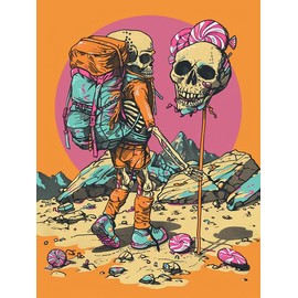 Kaliosy 5D Diamond Art Kits for Adults Colorful Skeleton by Number Kits, Diamond Painting Art Hiking DIY Full Drill Crystal Craft Cross Stitch Embroidery Decoration (12x16 inch) 30x40 cm