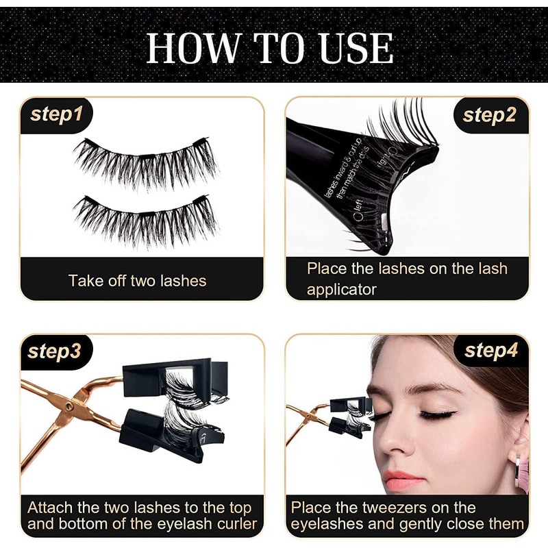 Magnetic Eyelashes without Eyeliner - Reusable Dual Magnetic lashes with