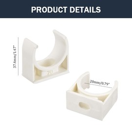 20Pcs 20mm PVC Pipe Clips, Hose Clamps for Plumbing/Central Heating/Garden Irrigation, PEX Tube Hanger