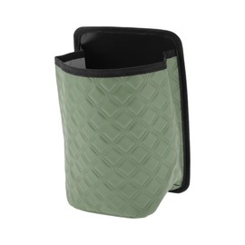 HOPESPANNER Universal 6.7" Length 4.3" Width 9.8" Height Car Trash Can Hanging Trash Bin Faux Leather 1 Pc with Lanyard Green