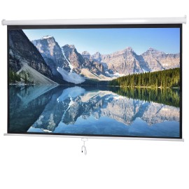 Segawe 100 Inch 16:9 Manual Pull Down Projector Projection Screen Home Theater Movie