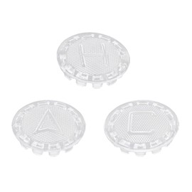 3pcs Faucet Index Buttons, 0.92in Diameter Hot and Cold Water Knob Replacement Transparent Acrylic Sink Handle Cap for Bathroom Easy Remodeling Decorative