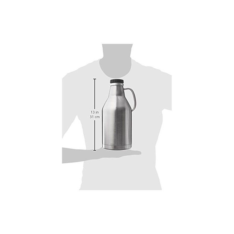 64oz Vacuum Insulated Double Walled Stainless Steel Growler wit...