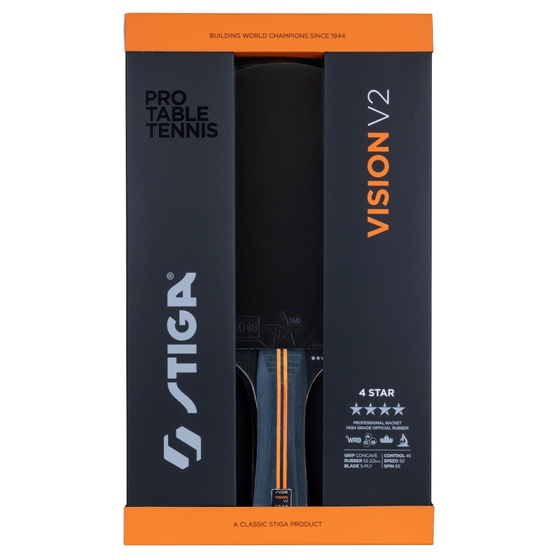 STIGA Vision V2 4-Star Table Tennis Bat – Speed &