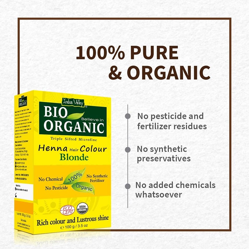 Indus Valley Organic 100% Pure and Natural Henna Hair Colour