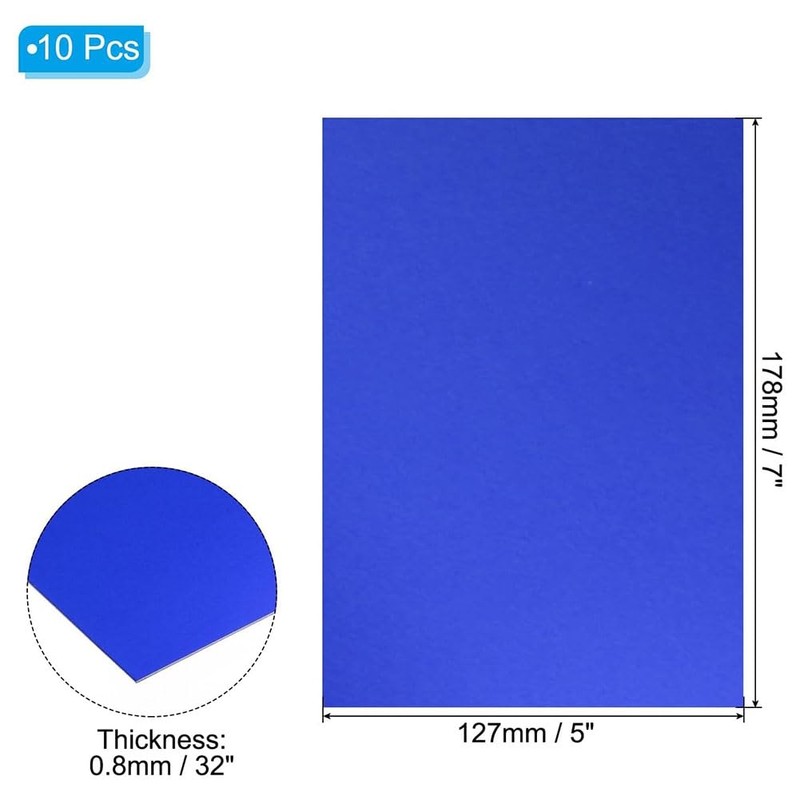 7x5x1/32inch Anodized Aluminum Sheet, 10Pcs Metal Rectangle Aluminum Plate 0.8mm