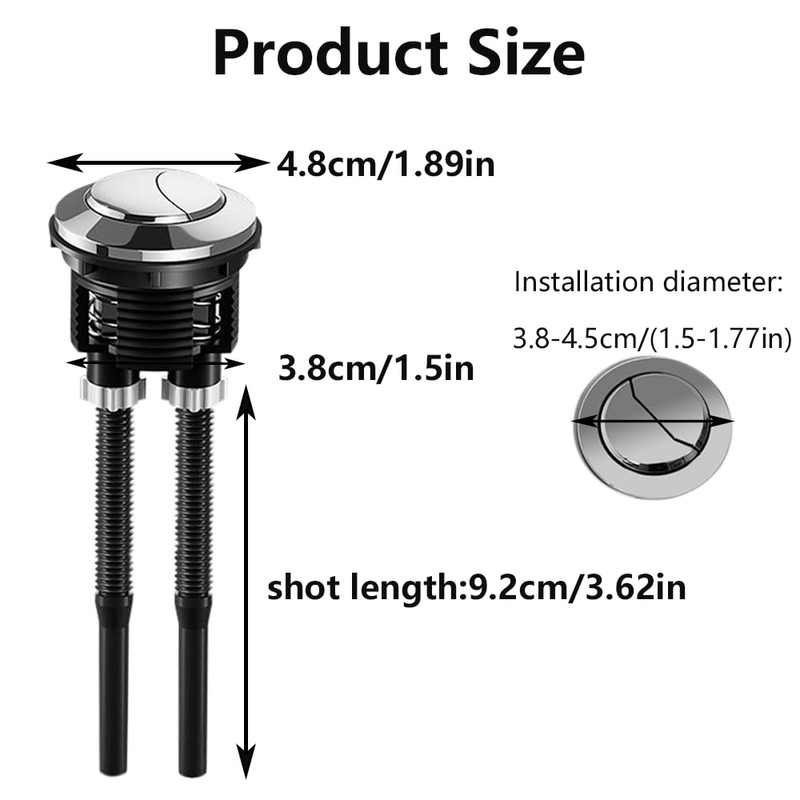 38mm Toilet Flush Button Adjustable Thread Diameter Dual Flush Toilet
