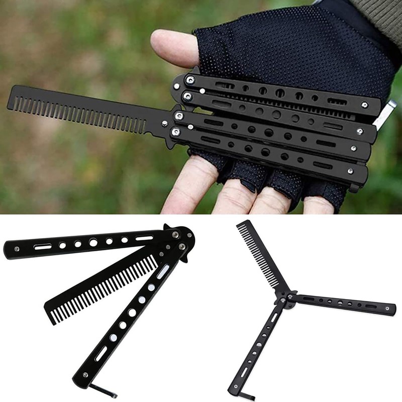 Butterfly Comb Stainless Steel Foldable Pocket Comb - Spring Hair