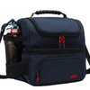 MIER Lunch Bag Men Double Deck Lunch Box Bag,Insulated Leakproof