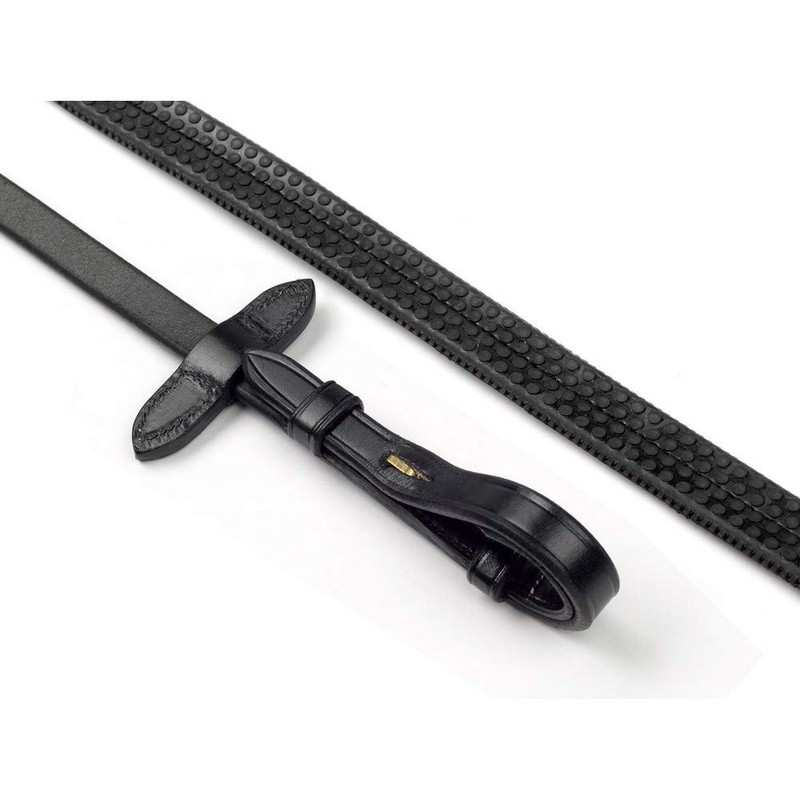 Whitaker Leather Reins with Dimpled Grip (Full) (Black)