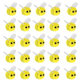 SSyang 50 Pcs Mini Wool Felt Bees, Mini Honey Bee, Crafts Balls Plush Headwear Accessory, Bumble Bees for Crafts Little Bee, for Clothing, Hair Accessories, DIY Accessories
