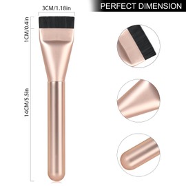 Flat Foundation Brush for Liquid Makeup,14CM Premium Fast Flawless Flat Top Kabuki Makeup Brushes Face Cosmetics Concealer Brush for Liquid, Blending, Powder, Cream, Powder, Blush, Buffing Rose Gold