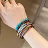 Boho Leather Wrap Bracelets for Women Heart Leather Bracelet Western