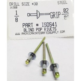 AmericanIntegratedSupply.com 1/8 BLIND RIVET DOMED HEAD .020-.062 GRIP STEEL RIVET STEEL MANDREL (1000)
