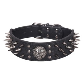 FUNAT Anti Bite Rivets Dog Collar, Powerful Pointed Nail Medium Size Pet Collar, Dog Collar with Rivets, Suitable for Medium to Large Dogs