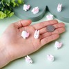 Beadthoven 40pcs White Rabbit Resin Charm Pendants Mini Easter Bunny