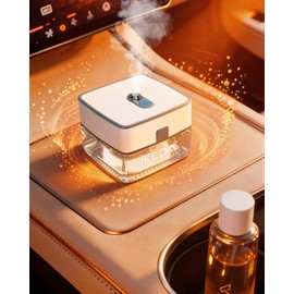 Smart Car Air Fresheners | Luxury Car Aroma Diffuser | with 120ml Long Lasting Perfume | Auto On/Off Car Diffuser | Mini Cube Diffuser for Car, Home by Ikeda (White)