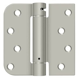 Deltana DSH4SR515-LH Left Hand 4" x 4" 5/8" Radius by Square Spring Hinge; Satin Nickel Finish