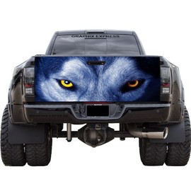GRAPHIX EXPRESS Truck Tailgate Wrap for Pickup Trucks (T299 Wolf) Tailgate Decal Tailgate Decals for Pickup Trucks Truck Decals and Graphics Decals for Trucks