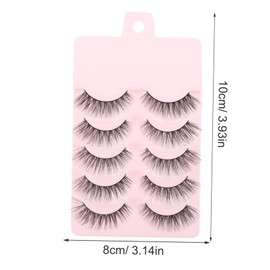 FOMIYES 5pair Natural Look False Eyelashes Handmade Long Thick Safe Comfortable for Parties