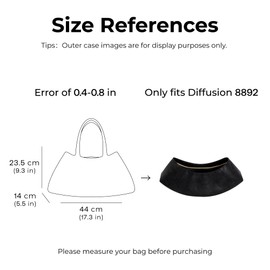 Purse Organizer Insert for Dragon Diffusion Santa Croce Big 8892 Handbag,Custom Fit Inside Premium Lightweight Water Resistant Purse Insert with Zipper(Matte Black)