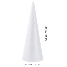 Happyyami 2pcs10cm Polystyrene Balls Christmas Foam Cone White Craft Foam Cone Polystyrene Cone Christmas Cone Shape Foam Foam Tree Cones 32x12cm Polystyrene Shapes Cone