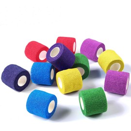 WePet Vet Wrap, Vet Tape Bulk Self-Adherent Gauze Rolls Non-Woven Cohesive Bandage First Aid for Dogs Cats Horses Birds Animals Strong Sports Tape 12 Rolls