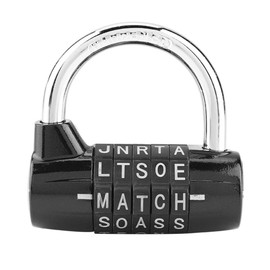 Sonew Combination Padlock with 5-Digit line Code - Password Security Lock for Travel Suitcase, Gym Locker(Black)