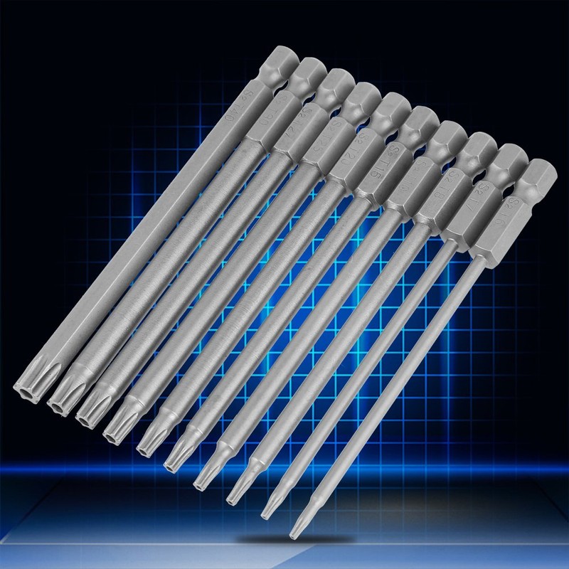 1/4 Inch Torx Security Head Screwdriver Bits, 100 mm S2