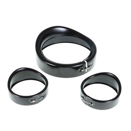 labwork Black 1 x 7 and 2 x 4.5 Headlamp Headlight Visor Lamp Trim Ring Replacement for Dyna, Electra Glide, Softail, Springer, Sportster, Road King, Tour Glide