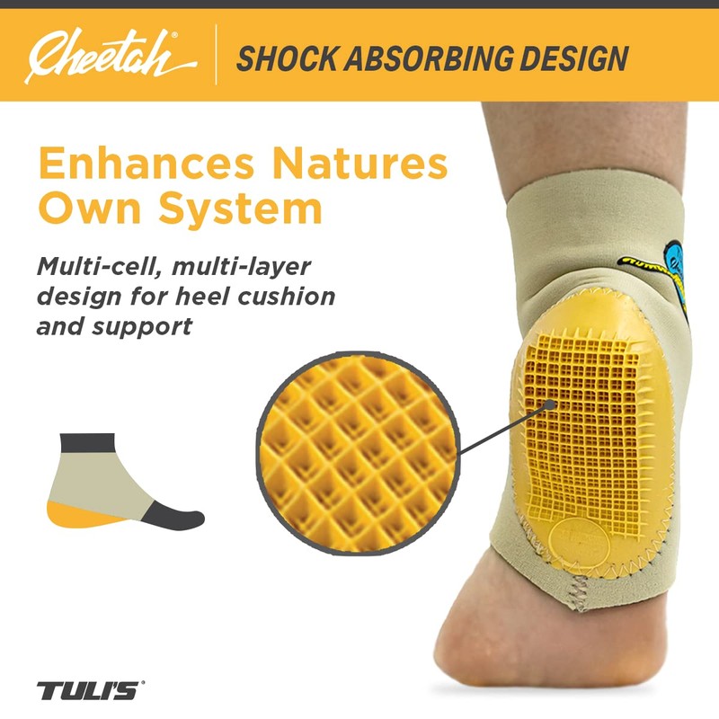Tuli's Cheetah Heel Cup with Compression Sleeve for Sever’s Disease