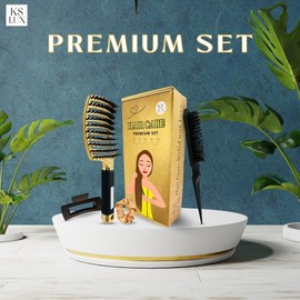 Haarbürste gegen Ziehen, Kamm gegen Ziehen, Wildschweinborsten, Geschenk für Damen.