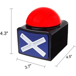 RIBOSY Game Answer Buzzer, Game Buzzer with Lights and Sound Trivia Quiz Got Talent Buzzer, Buzzer Buttons for Game Show (Red-Black (2 Pack))